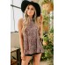 Leopard Print Sleeveless Halter Top Leopard Print Sleeveless Halter Top