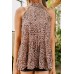 Leopard Print Sleeveless Halter Top Leopard Print Sleeveless Halter Top