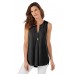 Black V Cut Buttoned Tank Top Black V Cut Buttoned Tank Top