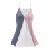 Multicolor Block Ribbed V Neck Tank Top Multicolor Block Ribbed V Neck Tank Top
