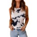 White Graffiti Print Crew Neck Ribbed Tank Top White Graffiti Print Crew Neck Ribbed Tank Top