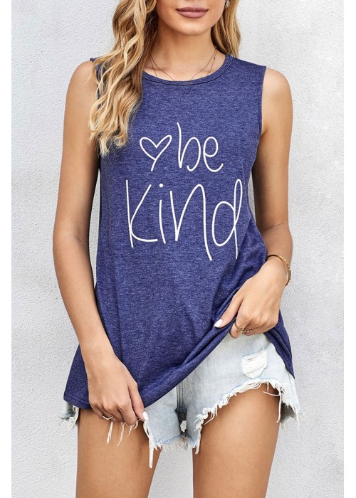 Be Kind Blue Tank Top Be Kind Blue Tank Top