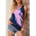 Black and Tan Tie-Dye Cross Front Tank Top Black and Tan Tie-Dye Cross Front Tank Top