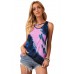 Black and Tan Tie-Dye Cross Front Tank Top Black and Tan Tie-Dye Cross Front Tank Top