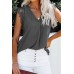 Gray Sleeveless Crochet Lace Blouse Gray Sleeveless Crochet Lace Blouse