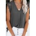 Gray Sleeveless Crochet Lace Blouse Gray Sleeveless Crochet Lace Blouse
