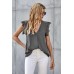 Gray Sleeveless Crochet Lace Blouse Gray Sleeveless Crochet Lace Blouse