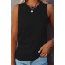 Black Solid Color Crewneck Sleeveless Top Black Solid Color Crewneck Sleeveless Top