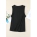 Black Solid Color Crewneck Sleeveless Top Black Solid Color Crewneck Sleeveless Top