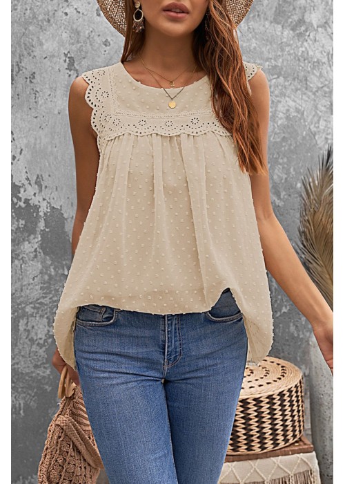 Apricot Crochet Polka Dot Tank Apricot Crochet Polka Dot Tank
