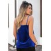 Blue Eyelash V Neck Velvet Tank Top Blue Eyelash V Neck Velvet Tank Top