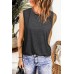 Gray Solid Color Crew Neck Loose Tank Top Gray Solid Color Crew Neck Loose Tank Top
