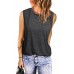 Gray Solid Color Crew Neck Loose Tank Top Gray Solid Color Crew Neck Loose Tank Top