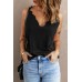 Black Scallop Edge Tank Top Black Scallop Edge Tank Top