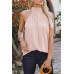 Apricot High Neck Tie Tank Top Apricot High Neck Tie Tank Top