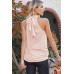 Apricot High Neck Tie Tank Top Apricot High Neck Tie Tank Top