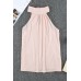 Apricot High Neck Tie Tank Top Apricot High Neck Tie Tank Top