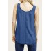 Blue Plain Denim Bust Pocket Tank Top Blue Plain Denim Bust Pocket Tank Top