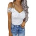 Lace Crochet Patchwork Slim-fit Spaghetti Strap Tank Top Lace Crochet Patchwork Slim-fit Spaghetti Strap Tank Top