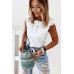 White Buttons Ruffled Tank Top White Buttons Ruffled Tank Top