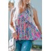 Boho Pattern Print Flounce V Neck Tank Top Boho Pattern Print Flounce V Neck Tank Top
