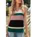Green Color Block Knitted Sweater Vest Green Color Block Knitted Sweater Vest