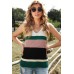Green Color Block Knitted Sweater Vest Green Color Block Knitted Sweater Vest
