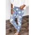 Ripped Star Print Mid Waist Jeans Ripped Star Print Mid Waist Jeans