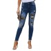 Patches Of Leopard Denim Distressed Jeans Patches Of Leopard Denim Distressed Jeans