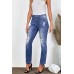 Mid Rise Distressed Girlfriend Jeans Mid Rise Distressed Girlfriend Jeans