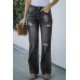 Black High Rise Washed Distressed Flare Jeans Black High Rise Washed Distressed Flare Jeans