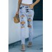 Sky Blue Wash Ripped Slim-fit Jeans Sky Blue Wash Ripped Slim-fit Jeans