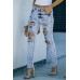 Sky Blue Wash Ripped Slim-fit Jeans Sky Blue Wash Ripped Slim-fit Jeans