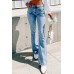 Vintage Washed Flare Jeans with Pockets Vintage Washed Flare Jeans with Pockets