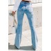 Vintage Washed Flare Jeans with Pockets Vintage Washed Flare Jeans with Pockets