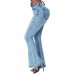 Vintage Washed Flare Jeans with Pockets Vintage Washed Flare Jeans with Pockets