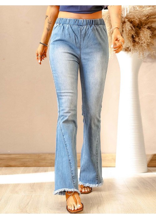 High Waist Flare Jeans with Back Pockets High Waist Flare Jeans with Back Pockets