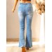 High Waist Flare Jeans with Back Pockets High Waist Flare Jeans with Back Pockets