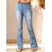 High Waist Flare Jeans with Back Pockets High Waist Flare Jeans with Back Pockets