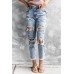 High Rise Distressed Slim-fit Wash Jeans High Rise Distressed Slim-fit Wash Jeans