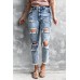 High Rise Distressed Slim-fit Wash Jeans High Rise Distressed Slim-fit Wash Jeans