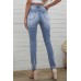 Sky Blue High Waist Distressed Skinny Jeans Sky Blue High Waist Distressed Skinny Jeans