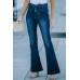 High Waist Bell Bottom Jeans with Attached Belt High Waist Bell Bottom Jeans with Attached Belt