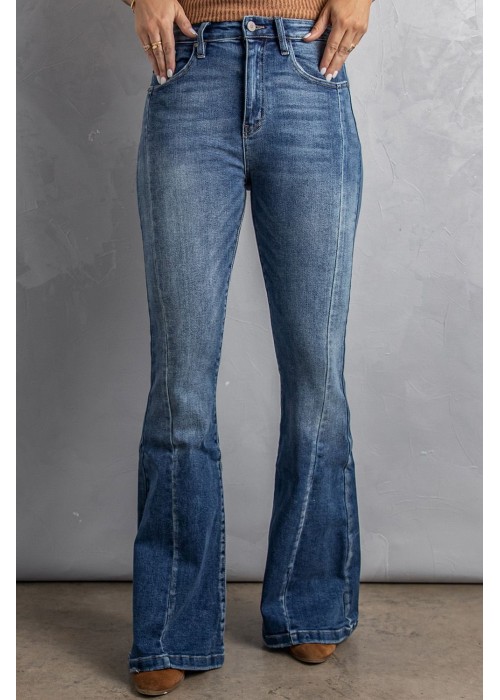 High Waist Flare Jeans with Pockets High Waist Flare Jeans with Pockets