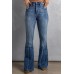 High Waist Flare Jeans with Pockets High Waist Flare Jeans with Pockets