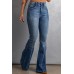 High Waist Flare Jeans with Pockets High Waist Flare Jeans with Pockets