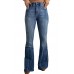 High Waist Flare Jeans with Pockets High Waist Flare Jeans with Pockets
