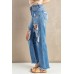 Sky Blue Distressed Holes Hollow-out Boyfriend Jeans Sky Blue Distressed Holes Hollow-out Boyfriend Jeans