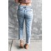 Daisy Patchwork Distressed Frayed Hem Skinny High Rise Jeans Daisy Patchwork Distressed Frayed Hem Skinny High Rise Jeans