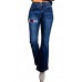 Plaid Love Pattern High Waist Flare Jeans Plaid Love Pattern High Waist Flare Jeans